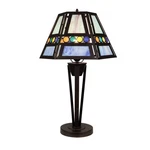 Chloe Lighting Retro Stained-glass Brush Gold Table Lamp. Fixed Price $180.67.