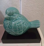 Dennis East International Turquoise Ceramic Bird Lamp With Orginal Tag. Fixed Price $29.99.