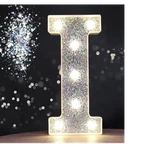Pooqla Led Marquee (letter I) Light Silver Glitter Sequin Battery Party Decor. Fixed Price $8.99.