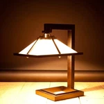Taliesin Style Desk Lamp Black Frank Lloyd Wright Design Reproduction From Jp. Fixed Price $399.00.