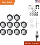 Meerkatt 3/4 Inch Mini Round White Side Marker Sealed Flush Mount Light.... Fixed Price $18.99.