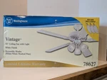 Westinghouse 52" Ceiling Fan With Lights White Finish 78627. Fixed Price $115.00.