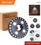 Patio Umbrella Light Led 28 Brightness Modes Cordless For Camping Bbq. Fixed Price $15.98.