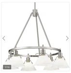 Golden Lighting Orwell 6-LIGHT Chandelier, Pewter/opal Glass 3306-6PW-OP. Fixed Price $435.00.