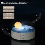 Bluetooth Wireless Portable Speaker + Moon Landscape Bedside Lamp Rechargeable. Fixed Price $13.97.