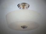 Z-lite Lamina 14.375 In. 3-LIGHT Brushed Nickel Semi-flush Mount With Opal Shade. Fixed Price $56.95.