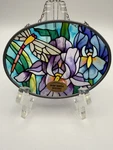 Vintage 1994 Joan Baker Glass Hand Painted Dragonfly Suncatcher Original Pkg. Fixed Price $13.50.