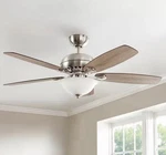 Hampton Bay Southwind Ii 52 Ceiling Fan Brushed Nickel Repl. Glass 50279. Fixed Price $85.00.