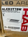 Rab Lighting ALED3T78W ALED78 Type Iii 8" Pole Mounting Arm Assy Cool White. Fixed Price $180.00.