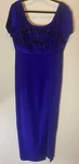 Nwt Liz Claiborne Night Formal Midi Dress Royal Blue Beaded Bow Accent Size 8. Fixed Price $40.00.