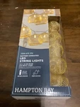 Hampton Bay Led String Light 12 Ft' Battery 10 Bulbs Metal Cage Porches New. Fixed Price $8.95.
