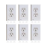 6 Pack Outlet Cover Built-in Led Night Light Wall Plate Round Receptacle. Fixed Price $23.99.
