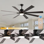 72'' Walnut Black Ceiling Fan With Light & Remote 6 Speeds 3CCT Reversible Motor. Fixed Price $121.99.