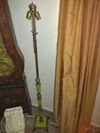 Vintage Art Nuevo Uranium And Jadeite Floor Lamp. Fixed Price $900.00.