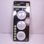 Ecolight Tap 3-PACK Puck Lights, Sealed, Brand New. Fixed Price $17.99.