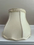 Vintage Silk Lite Ivory Fabric Scalloped Lamp Shade Cottage 12 X10. Fixed Price $31.50.