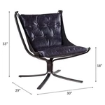 Acme Carney Button Tufted Accent Chair Vintage Blue Top Grain Leather. Fixed Price $714.19.