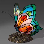 Tiffany Style Table Lamp Butterfly Stained Glass Desk Light Vintage Accent. Fixed Price $64.31.
