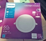 Philips Led In. 60-WATT Equivalent Slim Canless Recessed Light 5CCT (1-PACK). Fixed Price $17.99.