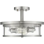 Z-lite 462SF14 Savannah Light 14"W Semi-flush Drum Ceiling Nickel. Fixed Price $124.95.