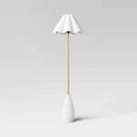 Wavy Shade Collection Ceramic Base Floor Lamp White - Threshold. Fixed Price $64.99.