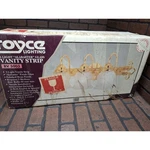 Vintage 3 Alabaster Glass Vanity Strip Brass Finish Royce Lighting. Fixed Price $45.00.