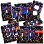 Spider Man Web Over New York Night Skyline Light Switch Outlet Plates Room Decor. Fixed Price $29.99.