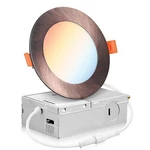 6-12 X Parmida 4" 5CCT 9W Led Slim Panel Dimmable Recessed Light In Bronze Trim. Fixed Price $99.72.