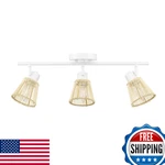 Globe Electric 64000043 22 3-LIGHT Track Lighting Matte White Bamboo Shades. Fixed Price $182.23.
