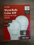 Wyze WLPA19C 1100LM Wi Fi Rgb Dimmable Led Color Smart Bulb 2 Pack. Fixed Price $13.99.
