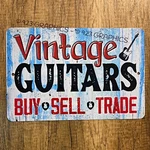 Metal Sign Vintage Guitars Store Shop Guitarist Electric Dealer We Sell. Fixed Price $13.95.