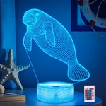 Manatee Night Light, 3D Led Lamp With Remote, 16 Color Changing & Timer, Room De. Fixed Price $27.73.