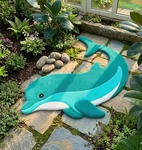 Cute Dolphin Shaped Kids Rug Soft Animal Carpet Nursery Bedroom Playroom Mat. Fixed Price $340.99.