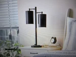 Hampton Bay Brimfield 22 In. Steel 2-LIGHT Matte Black Indoor Table Lamp. Fixed Price $33.20.