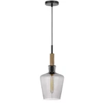 Casafoyer, Swindon Glass Drop Pendant With Wood Accent. Fixed Price $240.00.