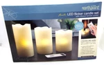 Northpoint Flameless Led Flicker Candle Set Of 3 W/infrared Remote Control New. Fixed Price $14.95.