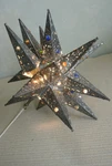 Vtg Moravian Star Pierced Tin W/ Marbles 18 Point Plug Light Lamp Hang Repair. Fixed Price $45.99.