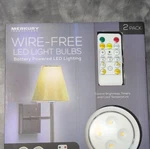 Merkury Innovations Wire-free Puck Led Light Bulbs 2 Pack Remote Control MI-ML1. Fixed Price $5.50.