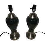 Set Of 2 Coaster Furniture Ginger Jar Style Table Lamps Black/silver Us Made. Fixed Price $35.51.