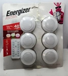 Jasco Energizer Battery 3 Mode Remote Controlled Puck Lights 40 Lumen 6 Pack. Fixed Price $27.22.