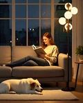 5-GLOBE Dimmable Floor Black Retro Standing Lamps With 3000K Bulbs Br. Fixed Price $118.58.