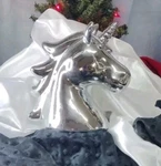 Silver Ceramic Unicorn Bank 7.5" Tall Concepts In Time N.y. NV2. Fixed Price $18.00.