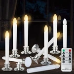 Celebrationlight 10X Flameless Led Taper Candles W/ Remote & Timer, Battery Oper. Fixed Price $57.21.