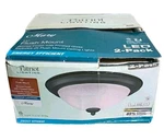 Patriot Lighting 13" Flush Mount Ceiling Lights Bronze Finish Frosted Glass 2 Pk. Fixed Price $23.32.