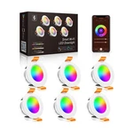 Inshareplus 6 Pack Inch Smart Recessed Lighting, Wifi Led Downlight 5W 120V.... Fixed Price $128.63.