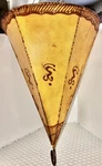 Exotic Moroccan Henna Painted Vellum Wall Sconce Iron Frame 13" Tall 9 Wide. Fixed Price $75.00.