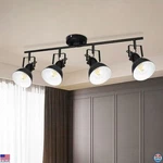 4-LIGHT Adjustable Track Lighting Fixture, Industrial Led Ceiling Spotlights. Fixed Price $73.68.