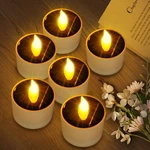 6 Pack Solar Candle Light Flameless Tea Lamp For Weddings Halloween Christmas. Fixed Price $24.15.