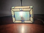 Vintage Salton At Home Handcrafted Stained Glass Picture Frame Night Light Lamp. Fixed Price $40.00.