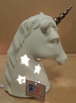 New 8" Ceramic Unicorn Night Light Lamp W/golden Horn - Dennis East 70133. Fixed Price $34.95.